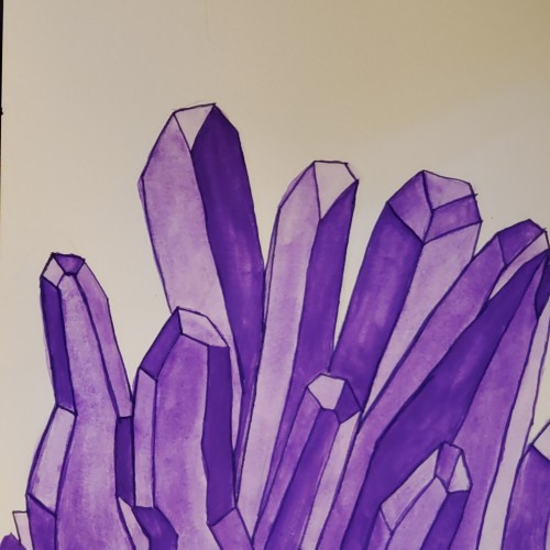 Amethyst crystal painting