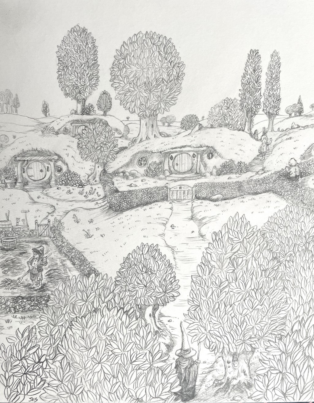 Hobbiton Drawing By Mark Shillaker Doodle Addicts