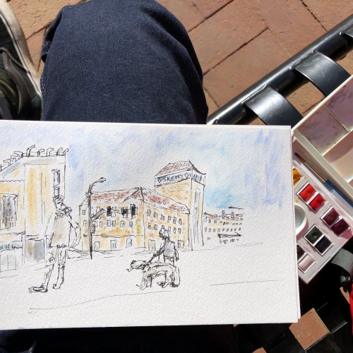 Plaza Watercolor