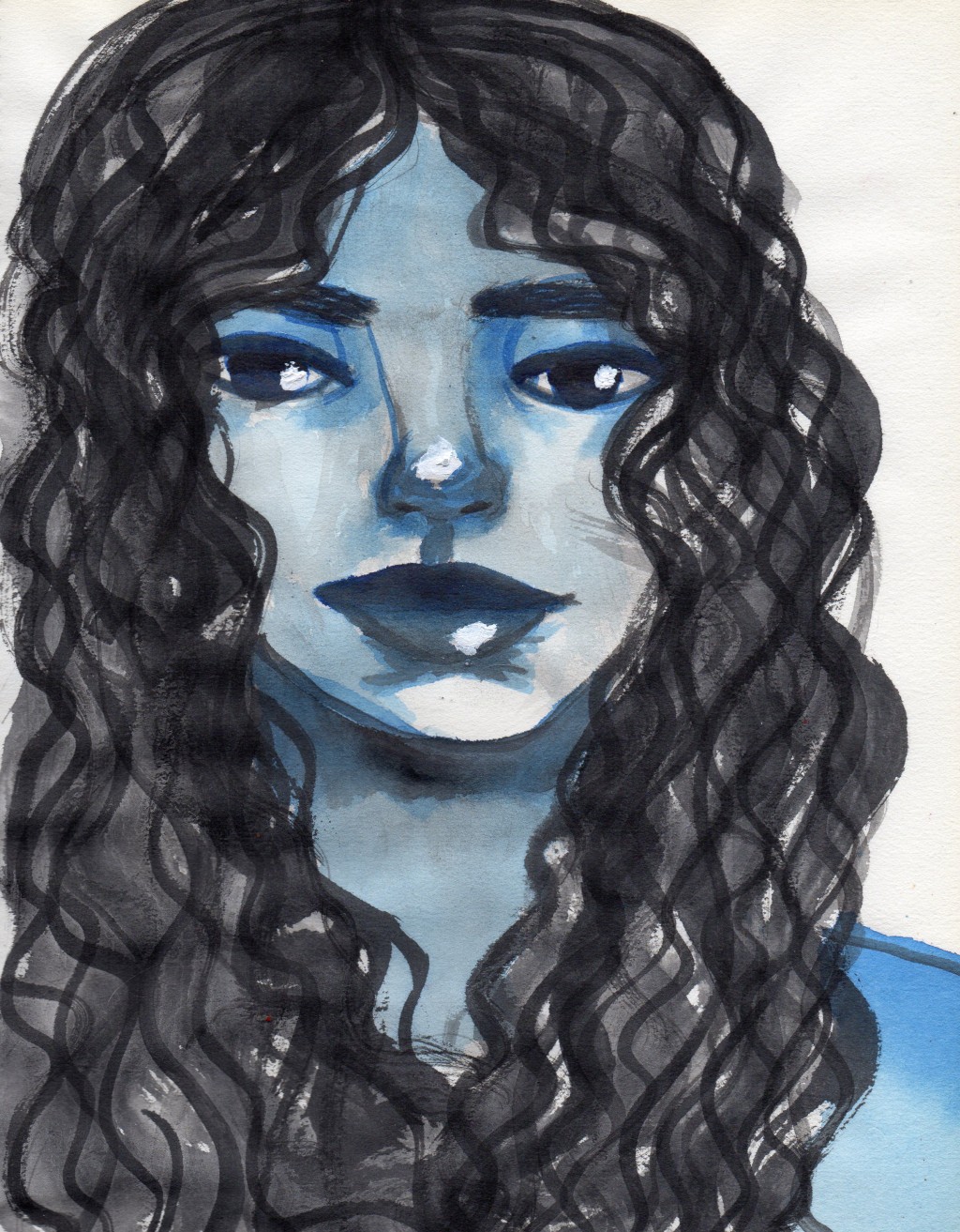 blue skin drawing by Elifregeac | Doodle Addicts