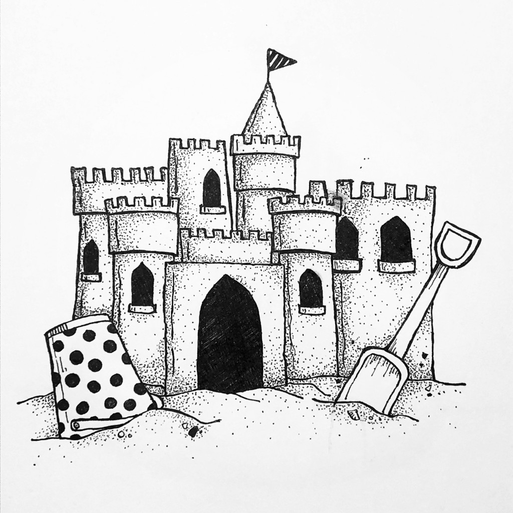 Sand castle drawing by Ashima Bawa Doodle Addicts