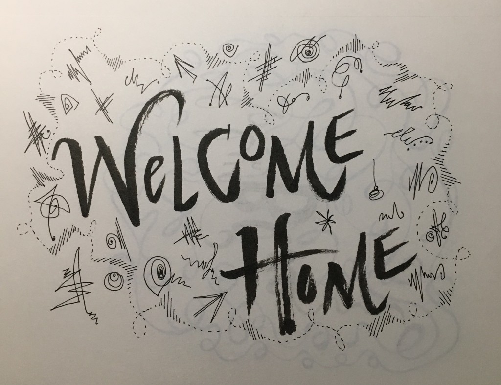 Home drawing by L K M Doodle Addicts