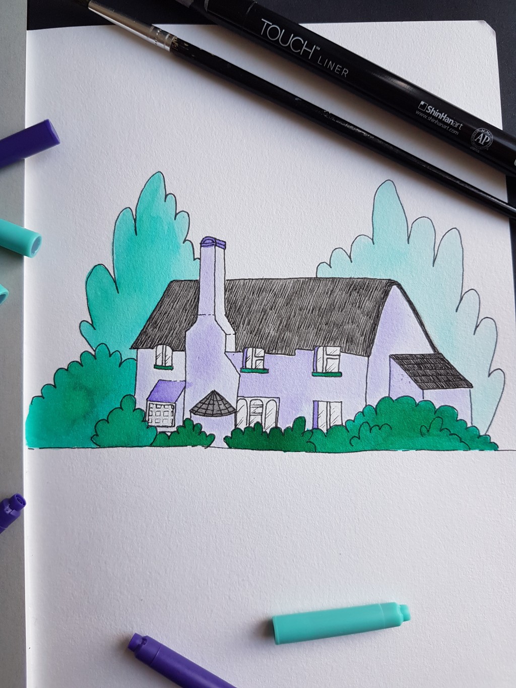 Cottage Drawing By Minca Doodle Addicts