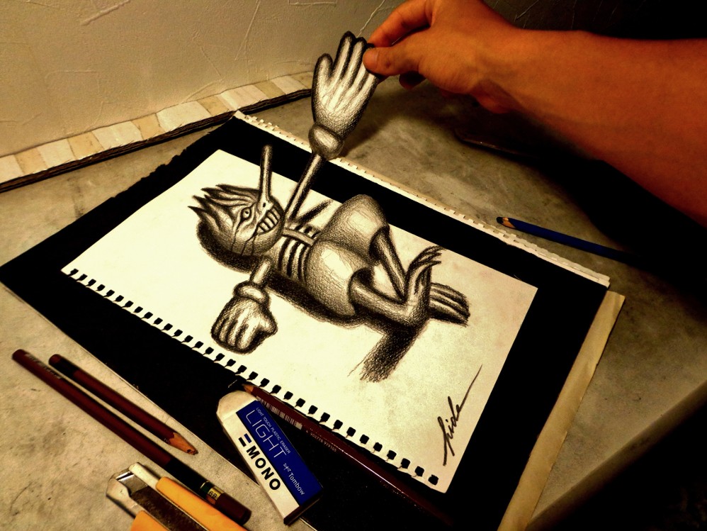 3d Drawing Handshake Drawing By Hideyuki Nagai Doodle Addicts