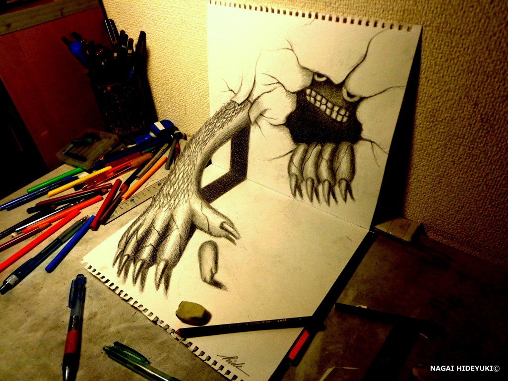 3d drawings on paper