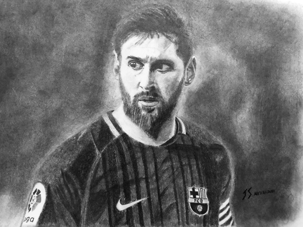 Portrait Of Lionel Messi, Drawing by El Oss | Artmajeur