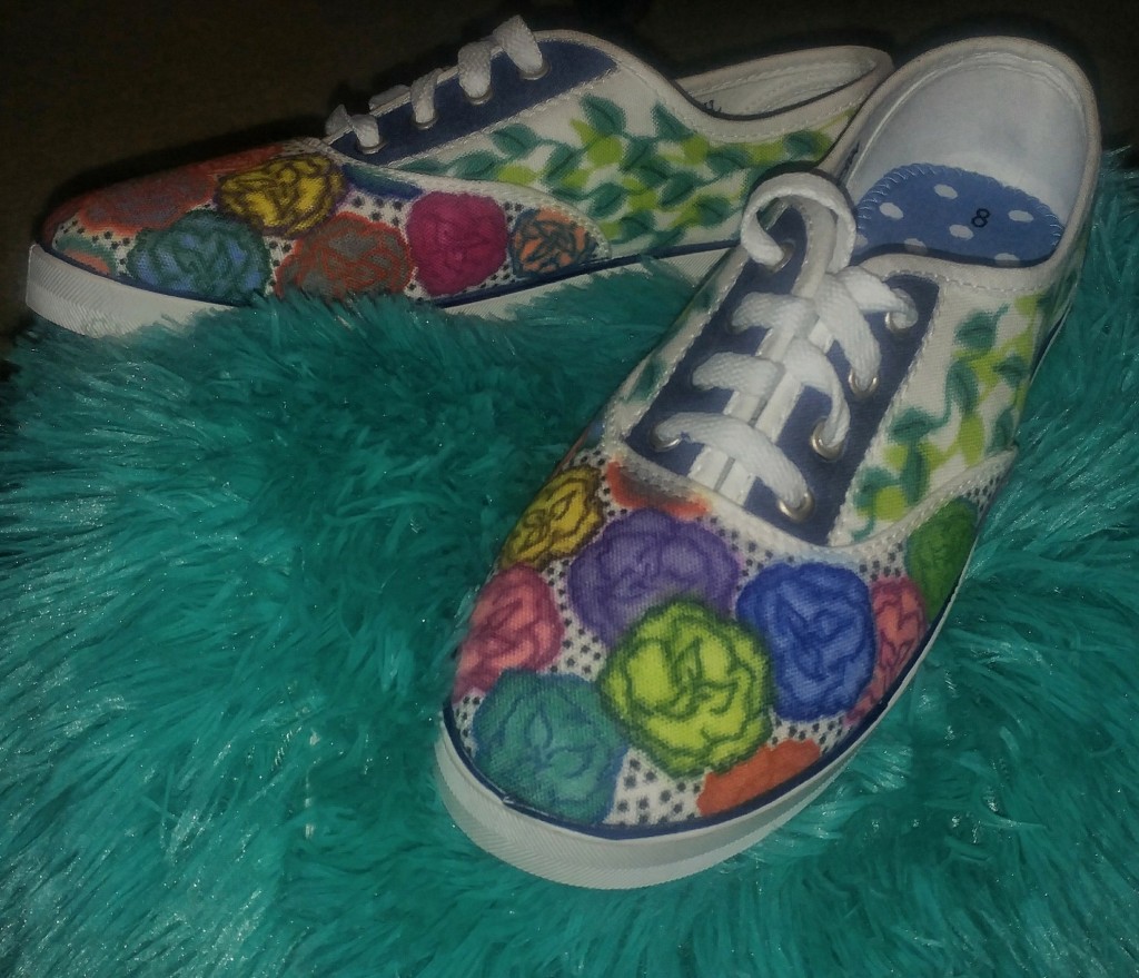 Floral Hand Designed Canvas Tennis Shoes Drawing By Olivia Hathaway   30118 Okhismakingart 1549006176 