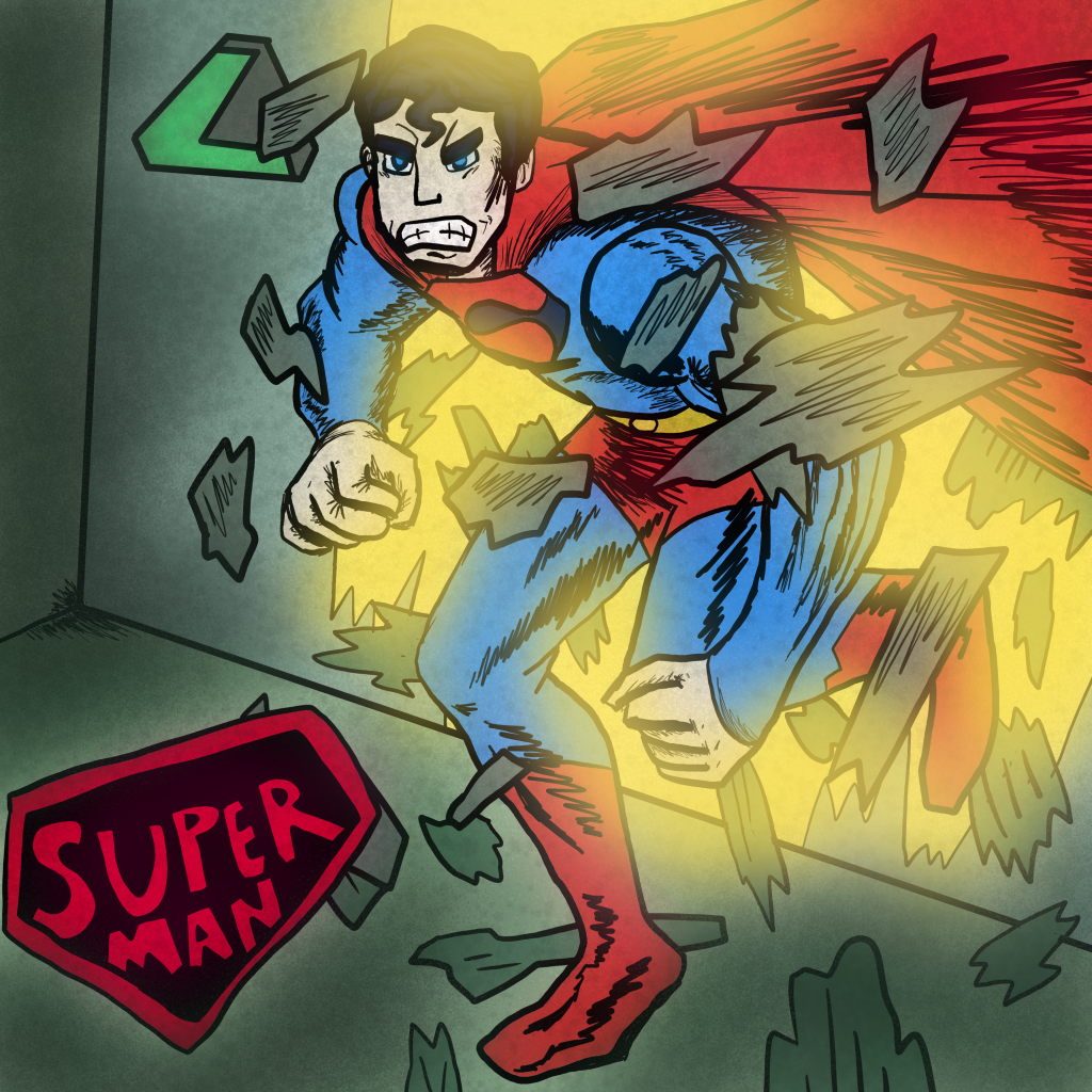 Superman in the style of Jack Kirby drawing by Josh Gee | Doodle Addicts