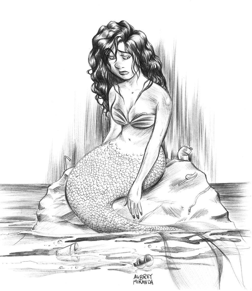 sad mermaid drawings