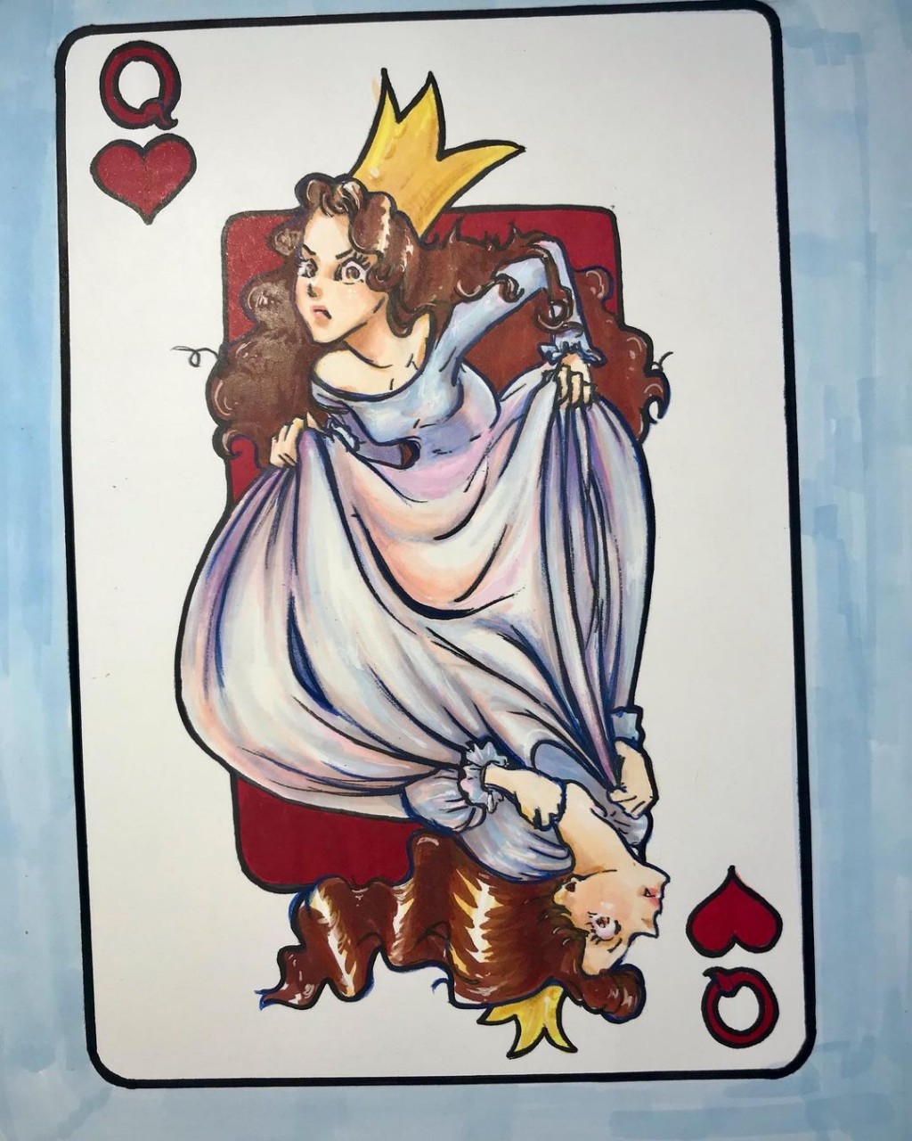 queen of hearts drawing by claudia Doodle Addicts