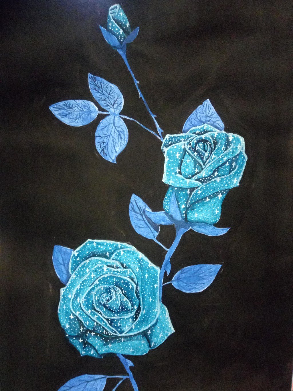 Galaxy Roses drawing by Rebecca Kaylin Jones | Doodle Addicts