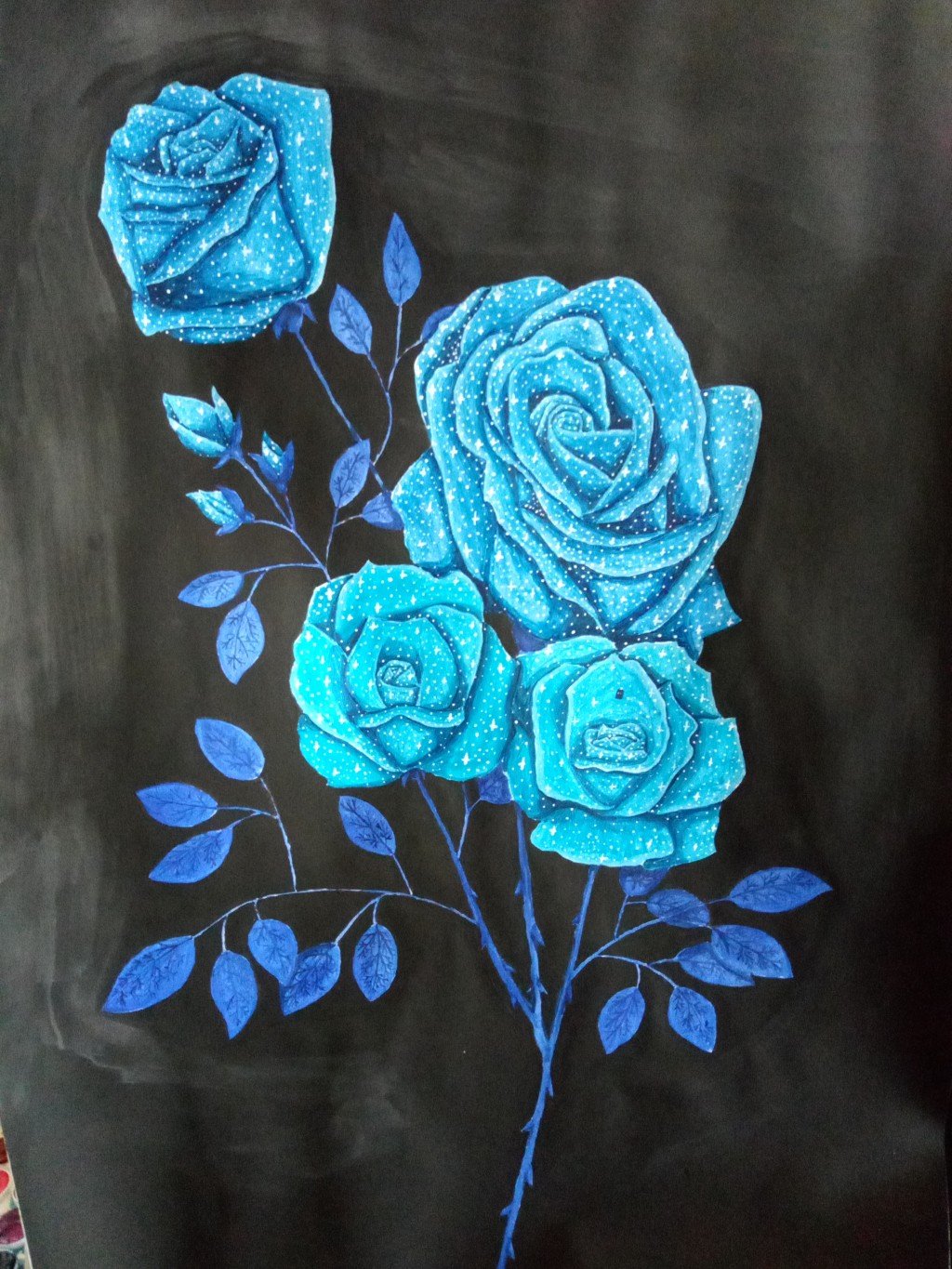 Galaxy Roses drawing by Rebecca Kaylin Jones | Doodle Addicts