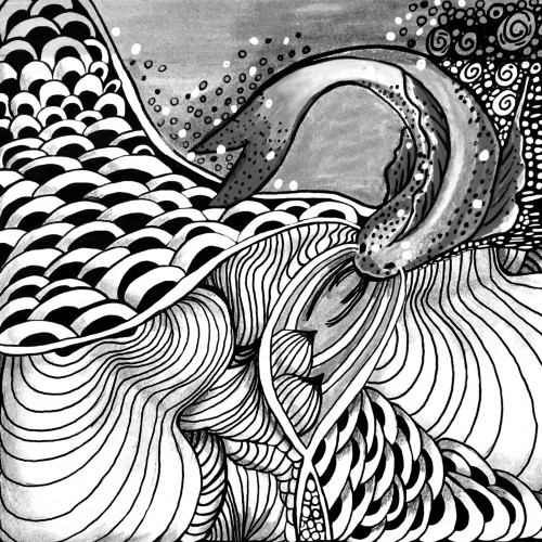 Koi Fish Zentangle doodles