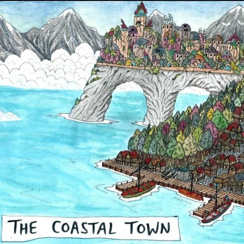 The coastal town