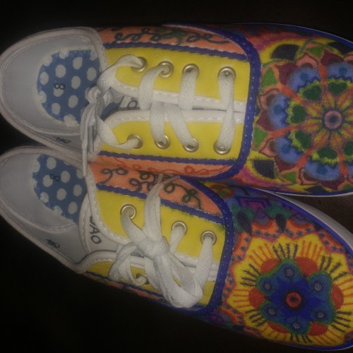 Abstract Hand-Decorated Tennis Shoes