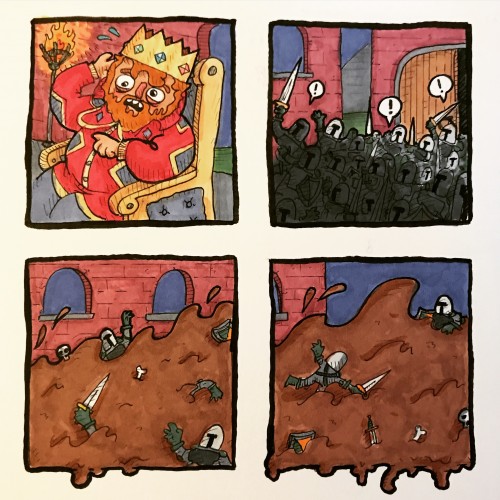 Poo monster’s attack on the castle