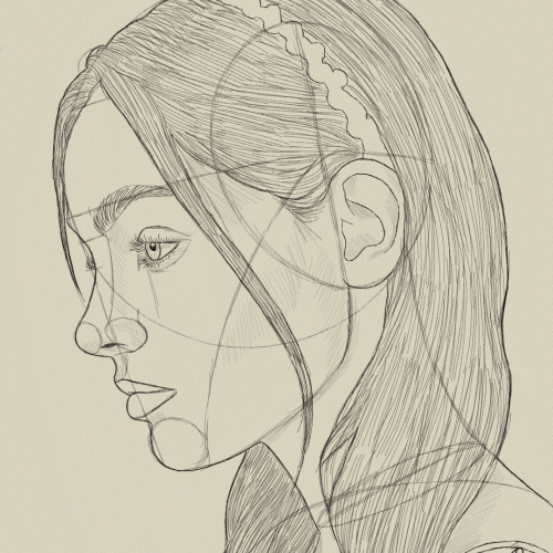 Side Face Portrait Sketch 19