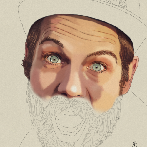 Bearded Model Portrait Sketch