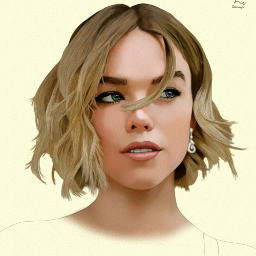 Milly Alcock Portrait Color Sketch by Oz Galeano