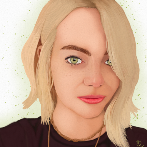 Emma Stone Portrait Fanart by Oz Galeano