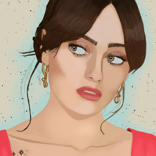 Ella Purnell Portrait Fanart by Oz Galeano