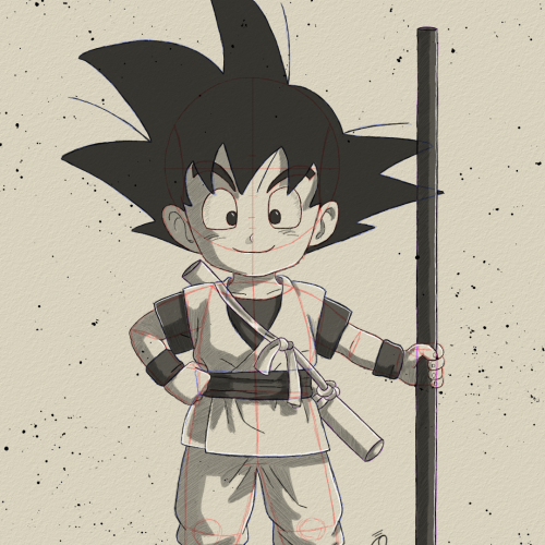 Goku Daima Drawing Sketch Study by Oz Galeano