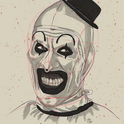 Terrifier Drawing Sketch Study by Oz Galeano