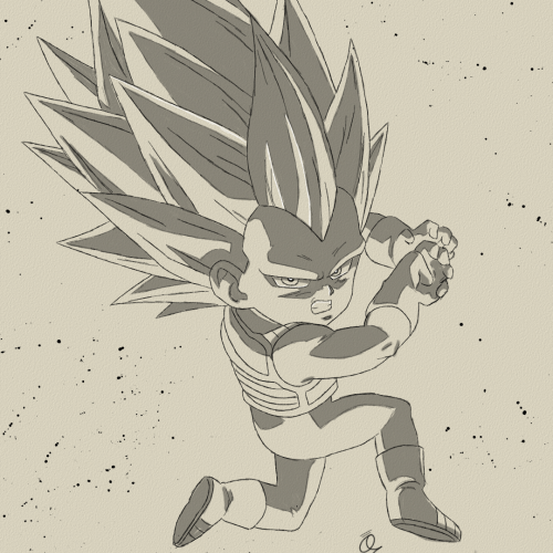 Vegeta SSJ3 Drawing Sketch by Oz Galeano