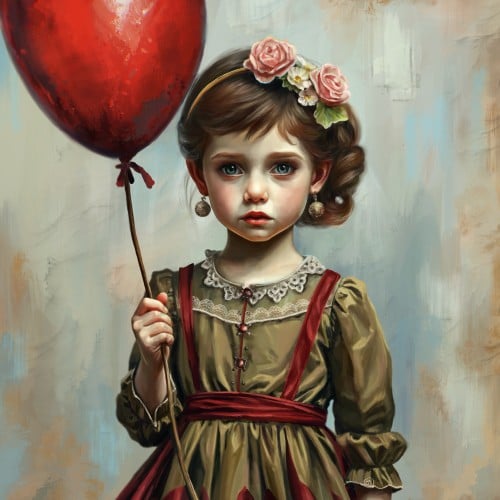 A girl with baloon