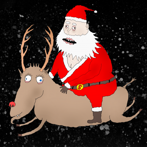 Santa heading home and snail wizard creating a universe