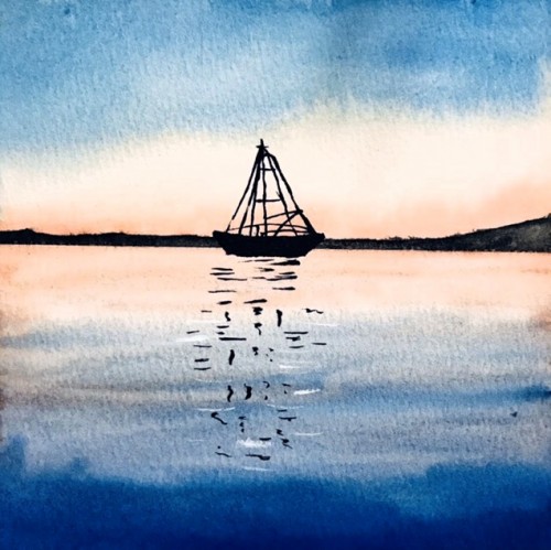 Watercolors boat