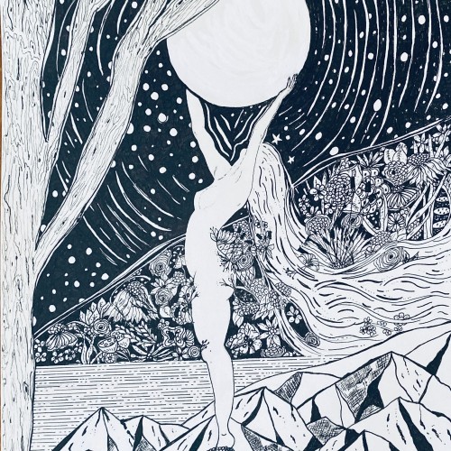 SOLD - She Held the Moon