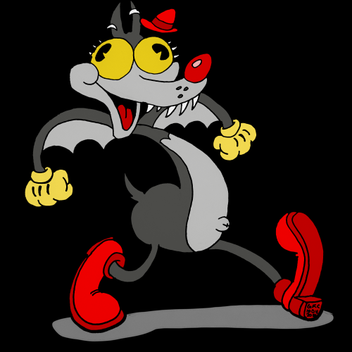 Funny Rubber Hose Stylized Bat