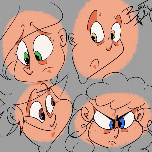 Some facial expression and shading practice