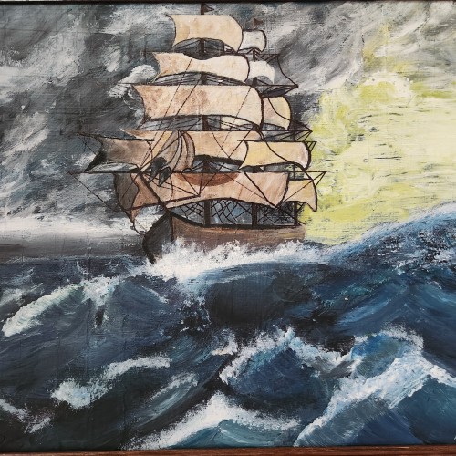 sunset storm- acrylic 16x20