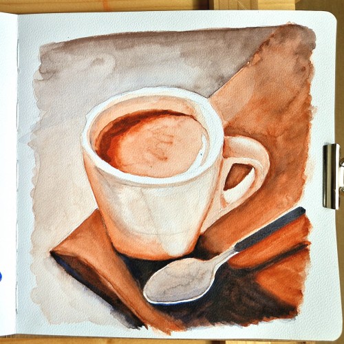 Coffee cup in watercolor