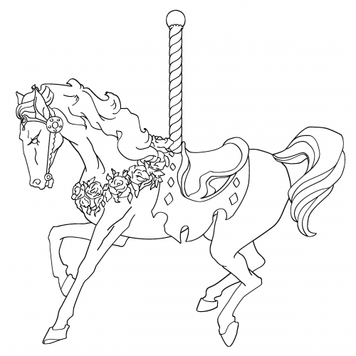 Carousel Horse Coloring Page