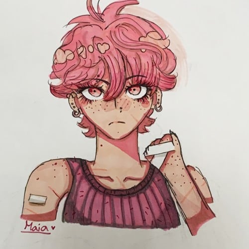 Pink girl portrait