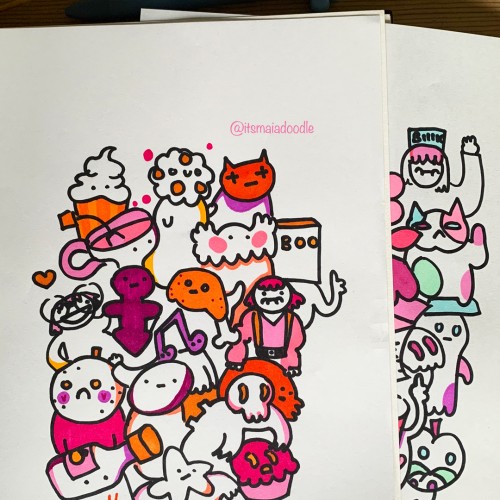 Prince, ice cream, tea, cats, and horror movies fun doodles