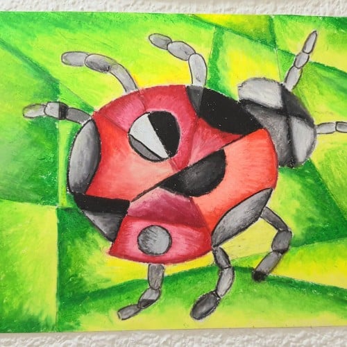 Ladybug cubism art