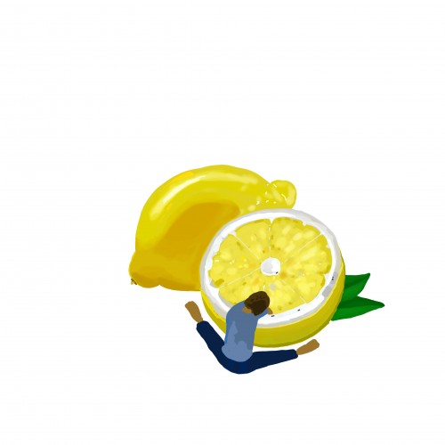 Man in a lemon