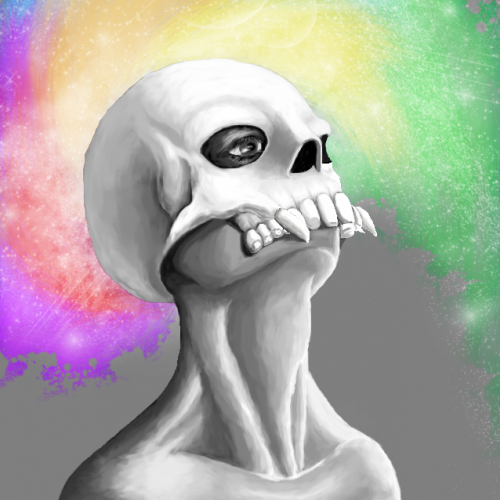 Galaxy and Skull