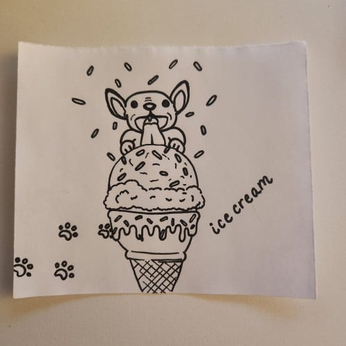 Doodles with Dane - Food - Ice cream frenchie