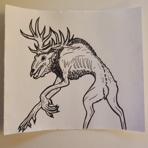 Doodles with Dane - Mythical Creatures - Wendigo