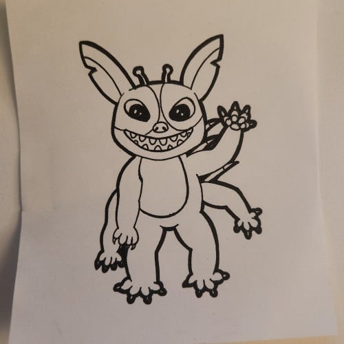 Doodles with Dane - Disney - Stitch from Memory (No reference, No peeking)