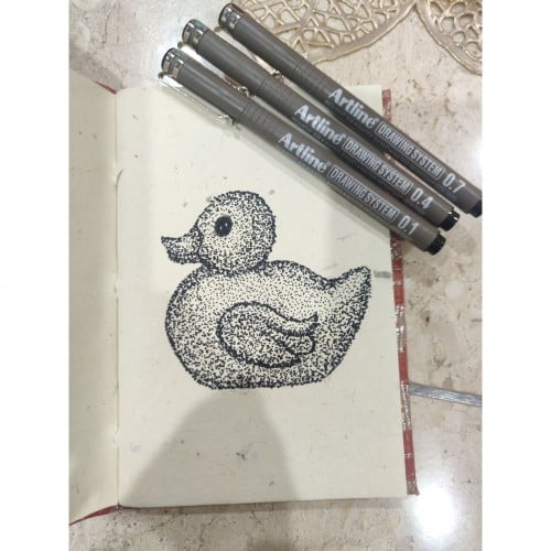 Duck Pointillism Art