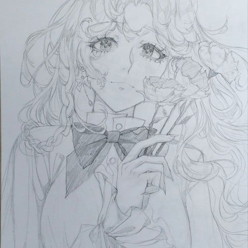 Pencil anime drawing